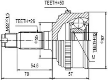 Шарнирный комплект AYWIPARTS AW1510189A