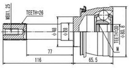 Шарнирный комплект AYWIPARTS AW1510190