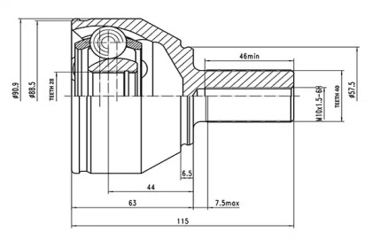 Шарнирный комплект AYWIPARTS AW1510267