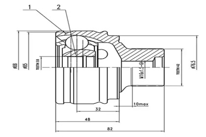 Шарнирный комплект AYWIPARTS AW1510283