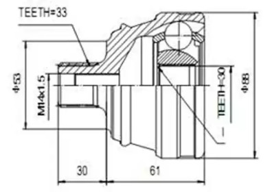 Шарнирный комплект AYWIPARTS AW1510289