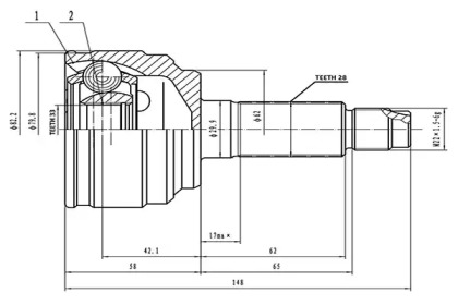 Шарнирный комплект AYWIPARTS AW1510358