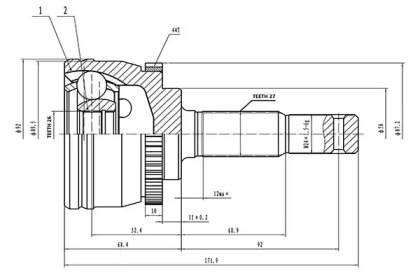 Шарнирный комплект AYWIPARTS AW1510382A