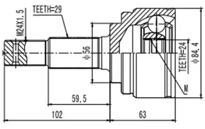 Шарнирный комплект AYWIPARTS AW1510441