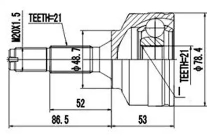 Шарнирный комплект AYWIPARTS AW1510525