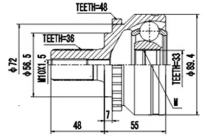 Шарнирный комплект AYWIPARTS AW1510562A