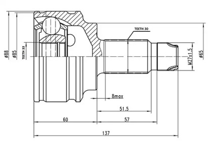 Шарнирный комплект AYWIPARTS AW1510589