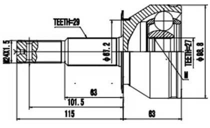 Шарнирный комплект AYWIPARTS AW1510657