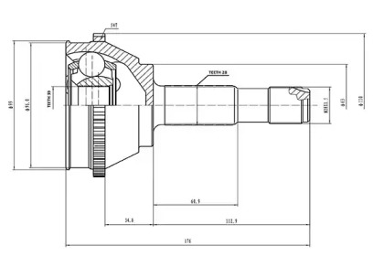 Шарнирный комплект AYWIPARTS AW1510706A