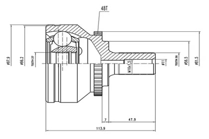 Шарнирный комплект AYWIPARTS AW1510715A