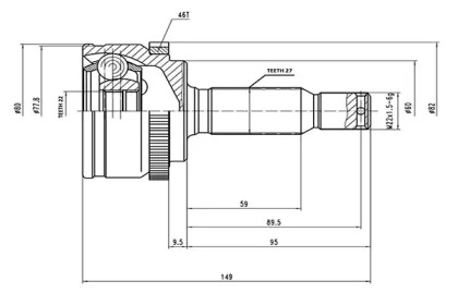 Шарнирный комплект AYWIPARTS AW1510727A