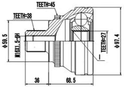 Шарнирный комплект AYWIPARTS AW1510757A