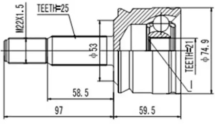 Шарнирный комплект AYWIPARTS AW1510759