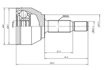 Шарнирный комплект AYWIPARTS AW1510866