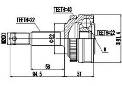 Шарнирный комплект AYWIPARTS AW1510897A