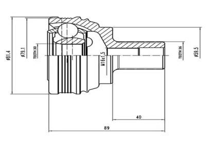 Шарнирный комплект AYWIPARTS AW1510899