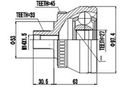 Шарнирный комплект AYWIPARTS AW1510906A