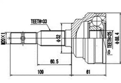 Шарнирный комплект AYWIPARTS AW1511003