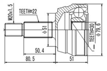 Шарнирный комплект AYWIPARTS AW1511014