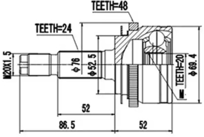 Шарнирный комплект AYWIPARTS AW1511040A