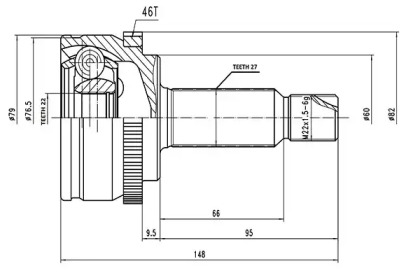 Шарнирный комплект AYWIPARTS AW1511049A