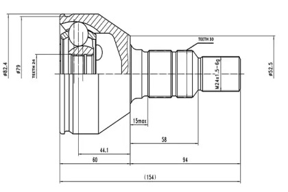 Шарнирный комплект AYWIPARTS AW1511059