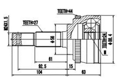 Шарнирный комплект AYWIPARTS AW1511062A