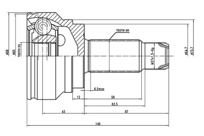 Шарнирный комплект AYWIPARTS AW1511068