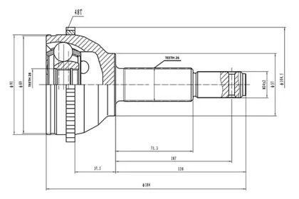 Шарнирный комплект AYWIPARTS AW1511085A