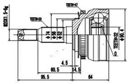 Шарнирный комплект AYWIPARTS AW1511123A