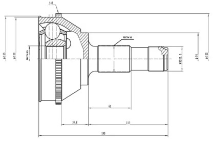 Шарнирный комплект AYWIPARTS AW1511124A