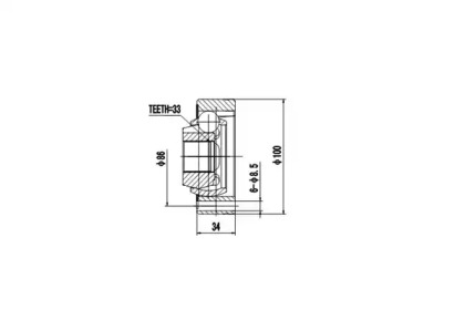 Шарнирный комплект AYWIPARTS AW1520071