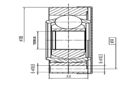 Шарнирный комплект AYWIPARTS AW1520704