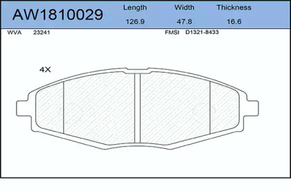 Комплект тормозных колодок AYWIPARTS AW1810029