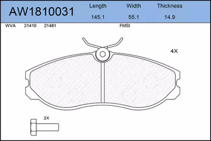 Комплект тормозных колодок AYWIPARTS AW1810031