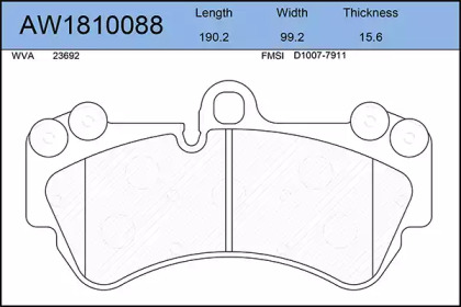 Комплект тормозных колодок AYWIPARTS AW1810088