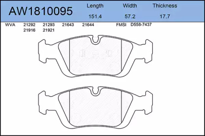 Комплект тормозных колодок AYWIPARTS AW1810095