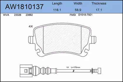 Комплект тормозных колодок AYWIPARTS AW1810137