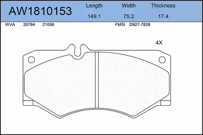 Комплект тормозных колодок AYWIPARTS AW1810153