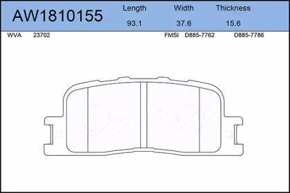 Комплект тормозных колодок AYWIPARTS AW1810155