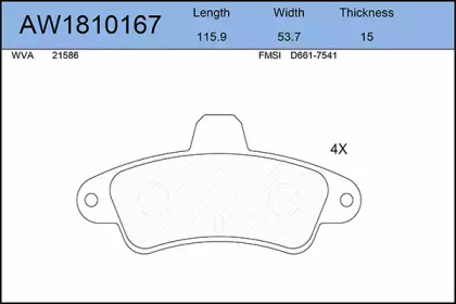 Комплект тормозных колодок AYWIPARTS AW1810167