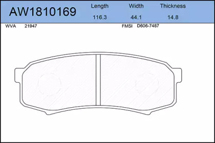 Комплект тормозных колодок AYWIPARTS AW1810169