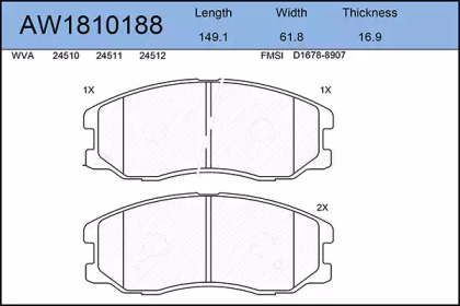 Комплект тормозных колодок AYWIPARTS AW1810188