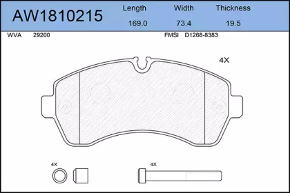 Комплект тормозных колодок AYWIPARTS AW1810215