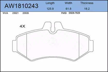 Комплект тормозных колодок AYWIPARTS AW1810243