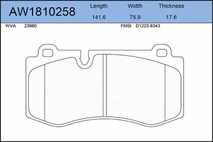 Комплект тормозных колодок AYWIPARTS AW1810258