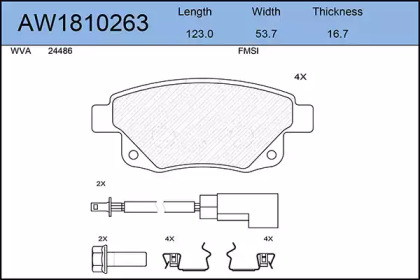 Комплект тормозных колодок AYWIPARTS AW1810263