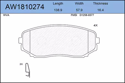 Комплект тормозных колодок AYWIPARTS AW1810274