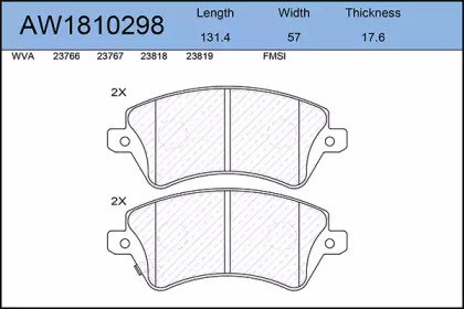 Комплект тормозных колодок AYWIPARTS AW1810298