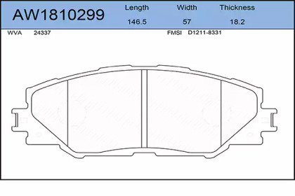 Комплект тормозных колодок AYWIPARTS AW1810299